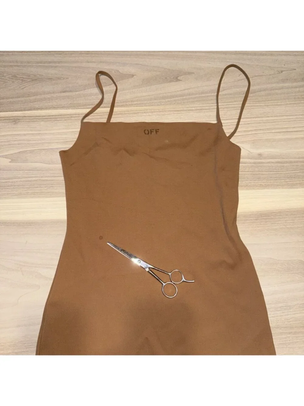 Off-White Brown Logo Sleeveless Stretch Midi Pencil Dress Women's IT 40 US 4
